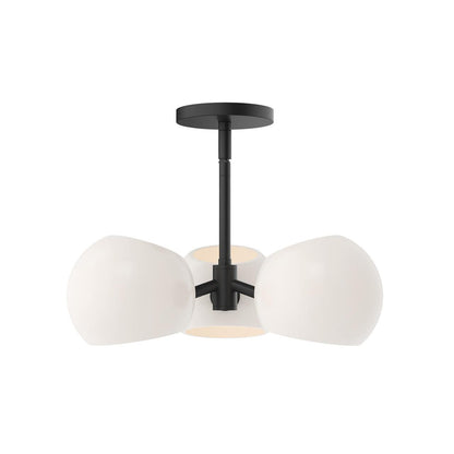 Alora Lighting Willow Pendant, 3-Light, Matte Black, Opal Matte Glass, 16"D