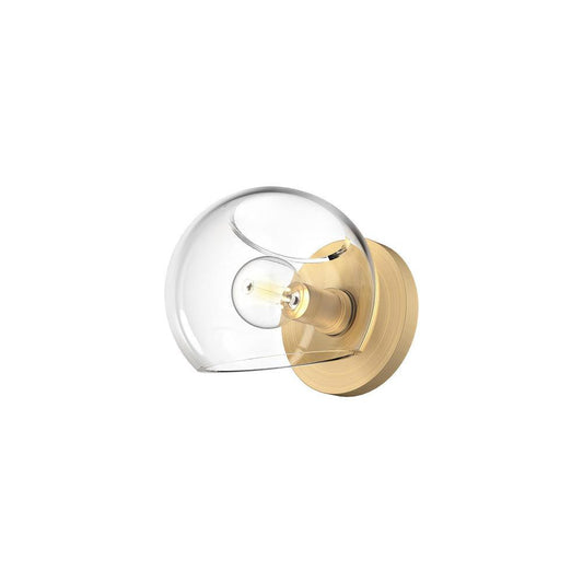 Alora Lighting Willow 6-in Wall/Vanity Light Brushed Gold, Clear Glass