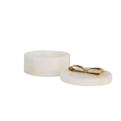 Arteriors Home Monet Small Container White Onyx