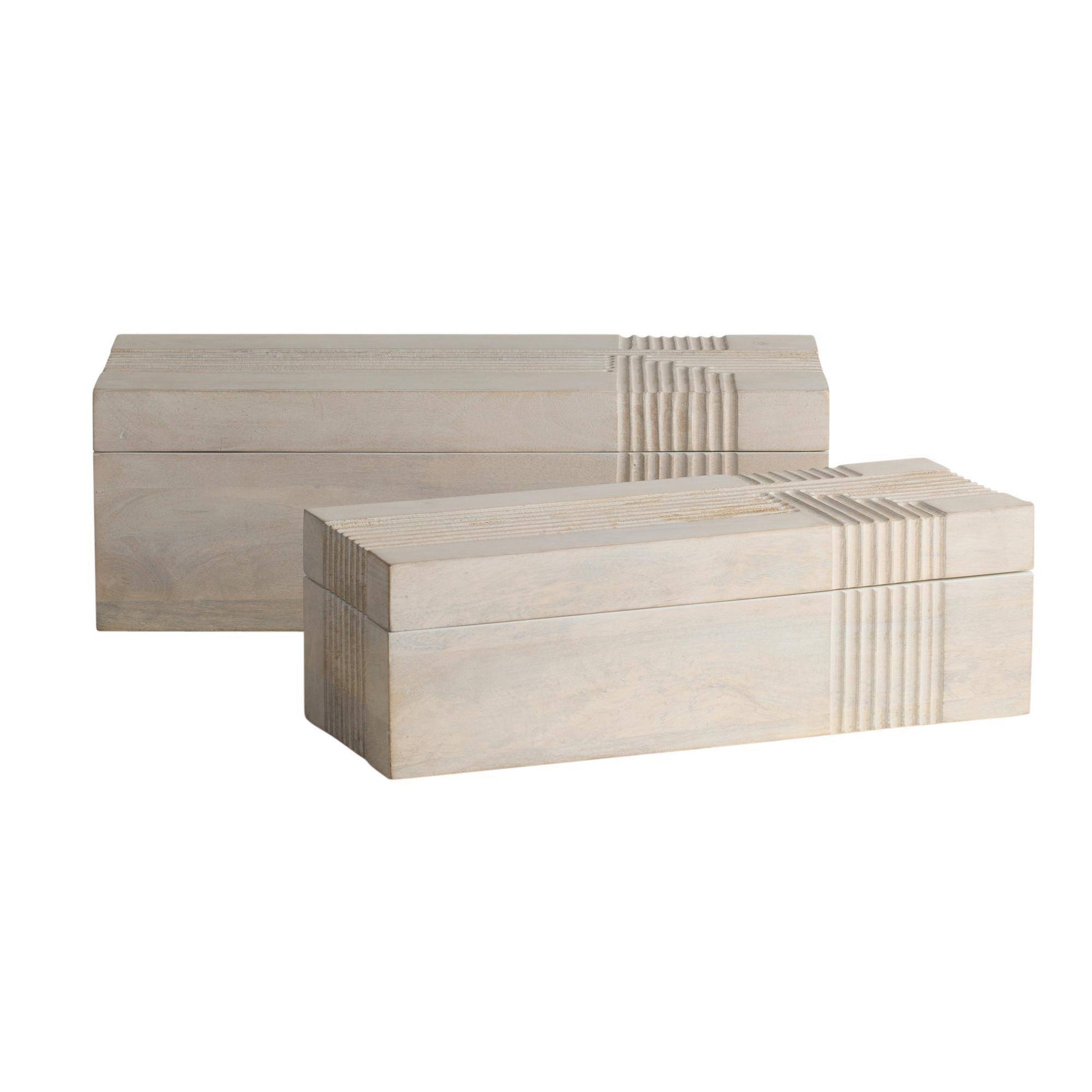 Arteriors Home Kamira Boxes, Set of 2 Whitewash
