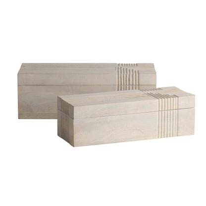 Arteriors Home Kamira Boxes, Set of 2 Whitewash