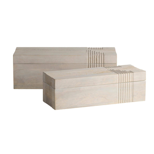 Arteriors Home Kamira Boxes, Set of 2 Whitewash