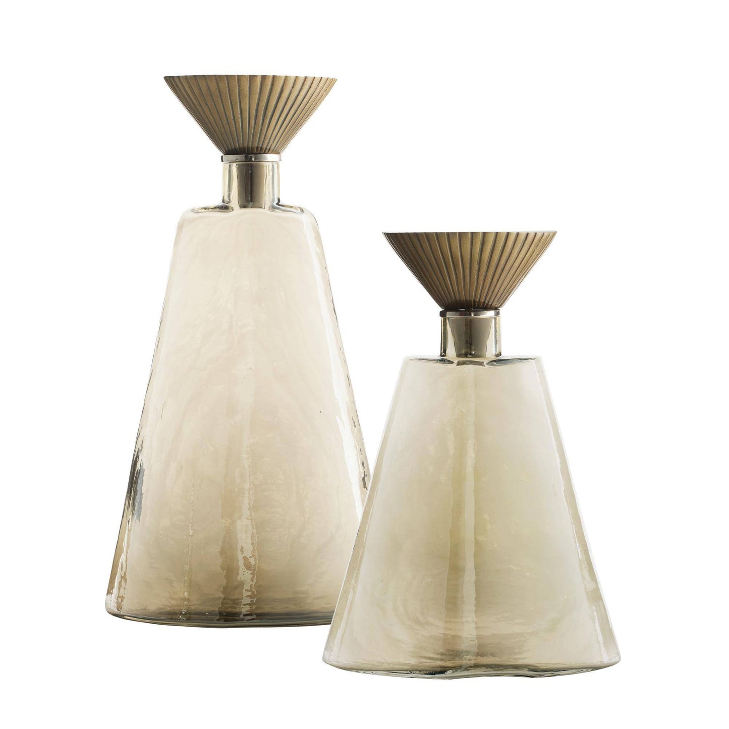 Arteriors Home Mariah Decanters, Set of 2 Antique Brass