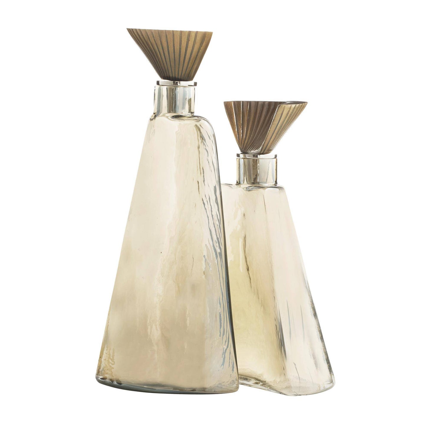 Arteriors Home Mariah Decanters, Set of 2 Antique Brass