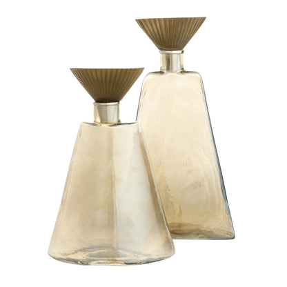 Arteriors Home Mariah Decanters, Set of 2 Antique Brass