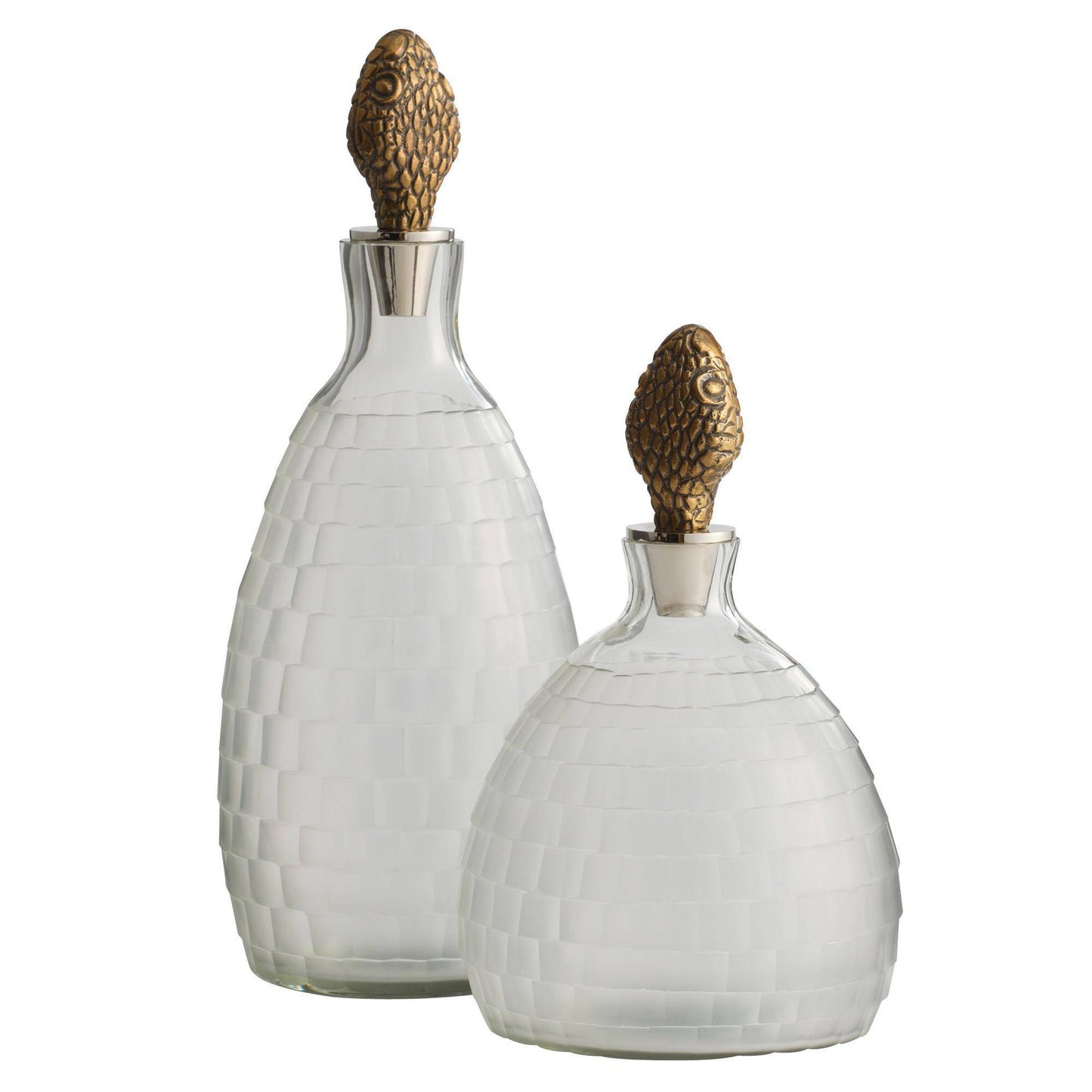 Arteriors Home Ophis Decanters, Set of 2 Antique Brass