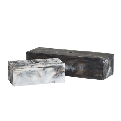 Arteriors Home Kayce Boxes, Set of 2 Black and White