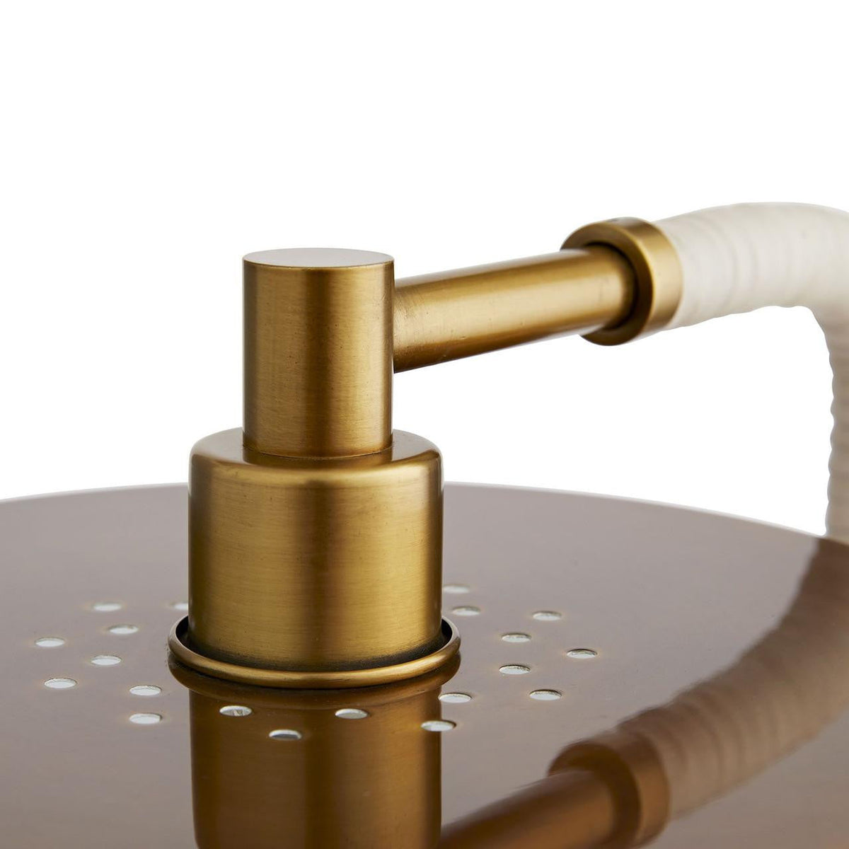 Aaron Table Lamp Cream Leather & White Marble