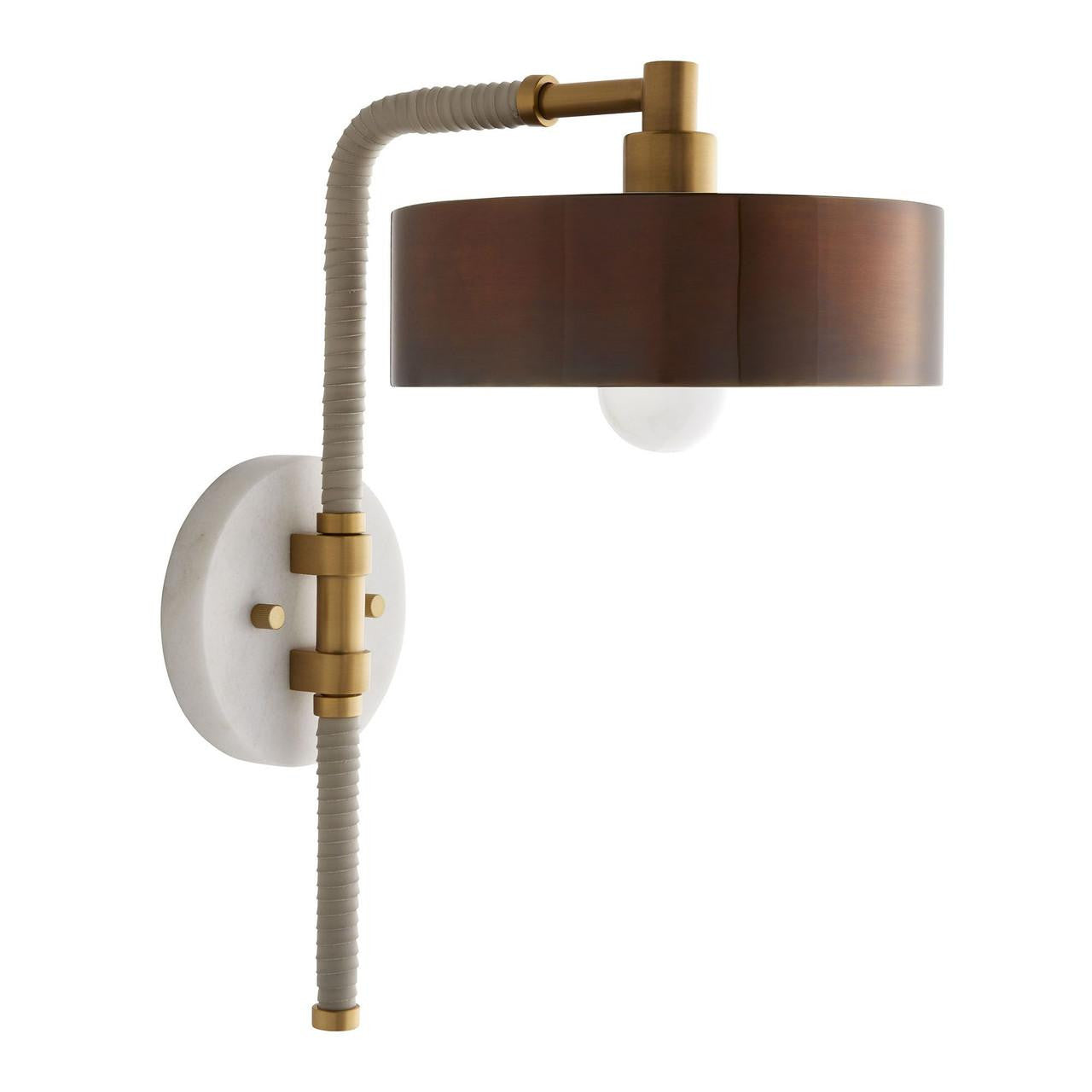 Arteriors Home Aaron Wall Sconce, 1-Light, Heritage Brass, 9.5"W (49176 3MQMH)