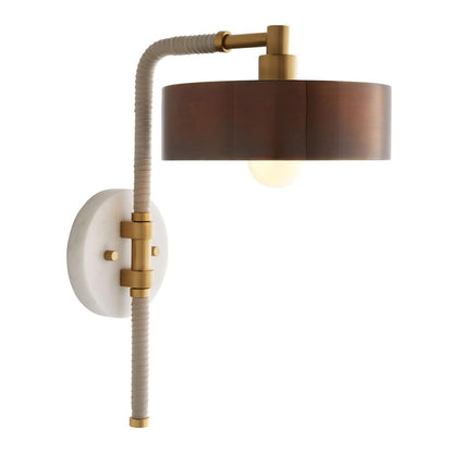 Arteriors Home Aaron Wall Sconce, 1-Light, Heritage Brass, 9.5"W (49176 3MQMH)