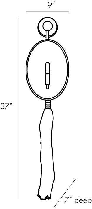 Arteriors Home Aramis Wall Sconce, 1-Light, Bronze, Clear Glass, 37"H (DD42622 3MPN0)