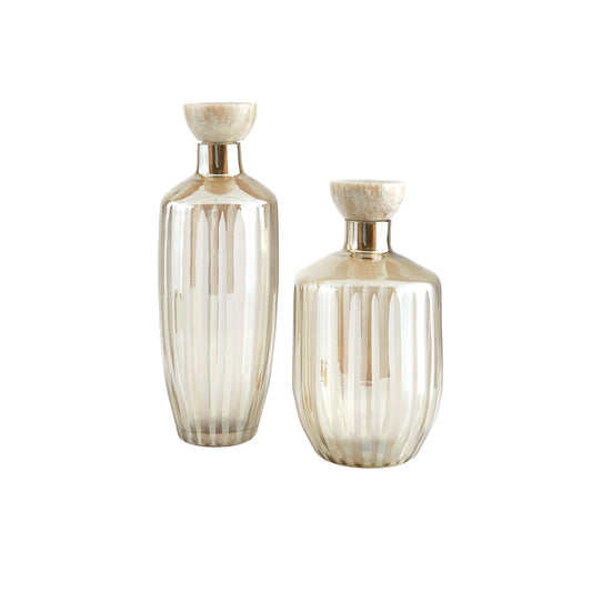 Arteriors Home Arielle Decanters, Set of 2 Smoke Luster
