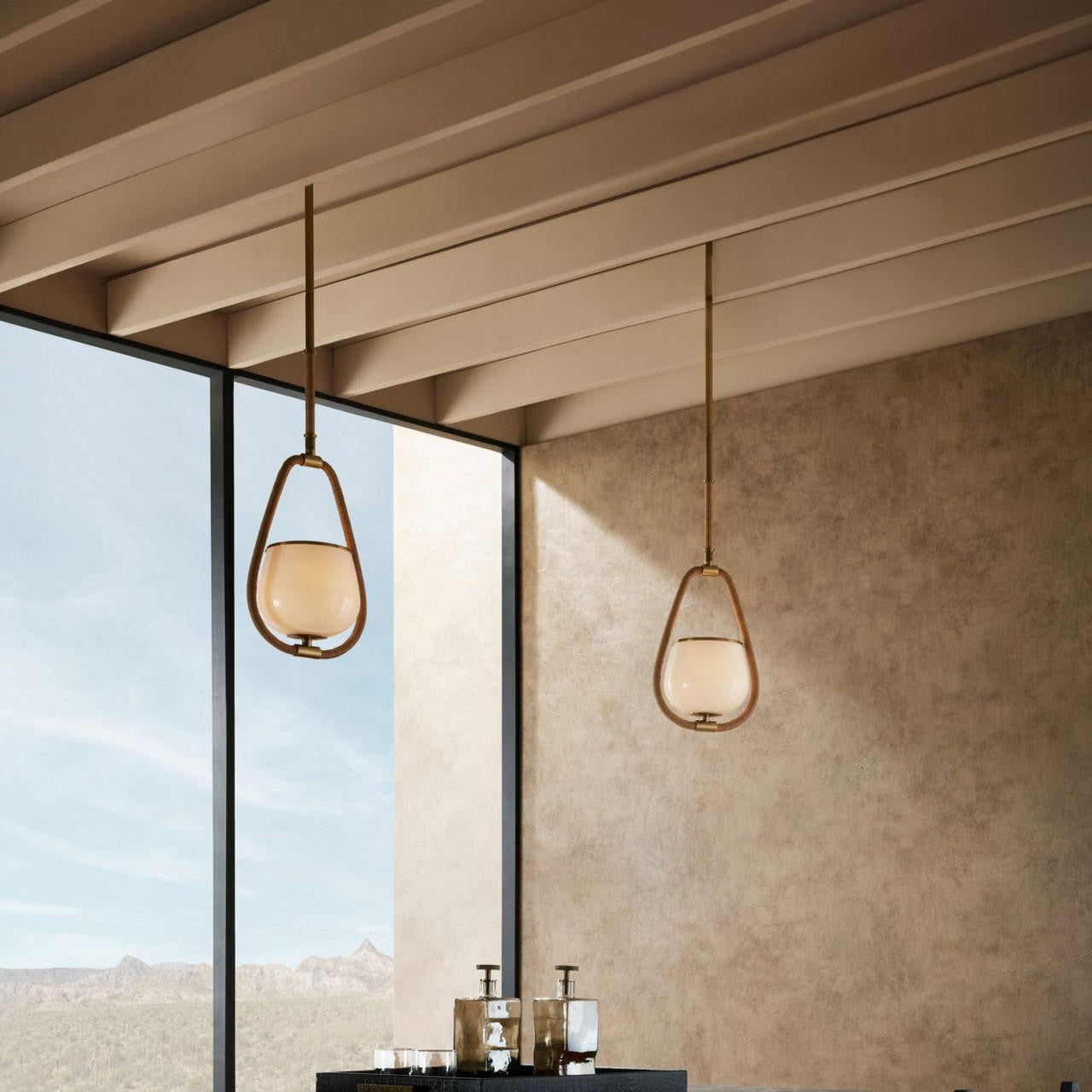 Arteriors Home Arlie Pendant Antique Brass lifestyle