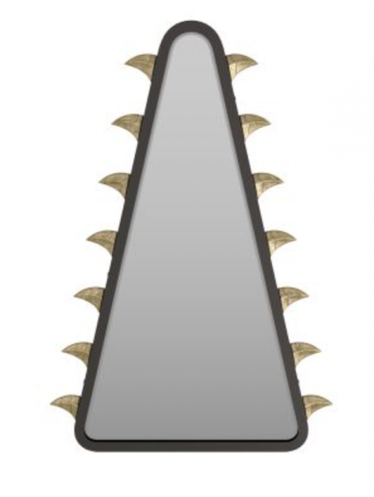 Arteriors Home Arroyo Mirror, Natural Iron, Antique Brass, Plain, 36"H (WMI21 3QPC3)