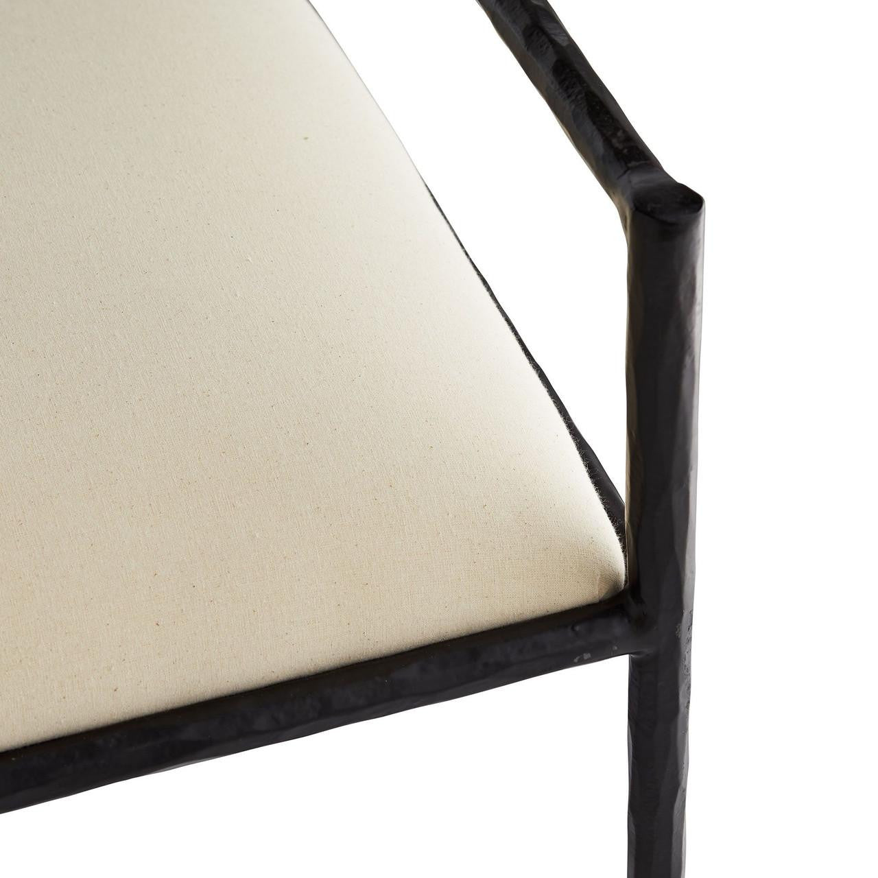 Arteriors Home Barbana Bench White Muslin detail