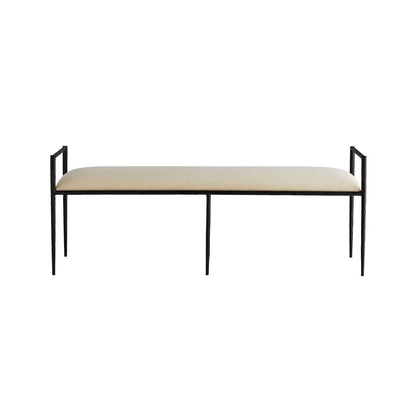 Arteriors Home Barbana Bench White Muslin detail