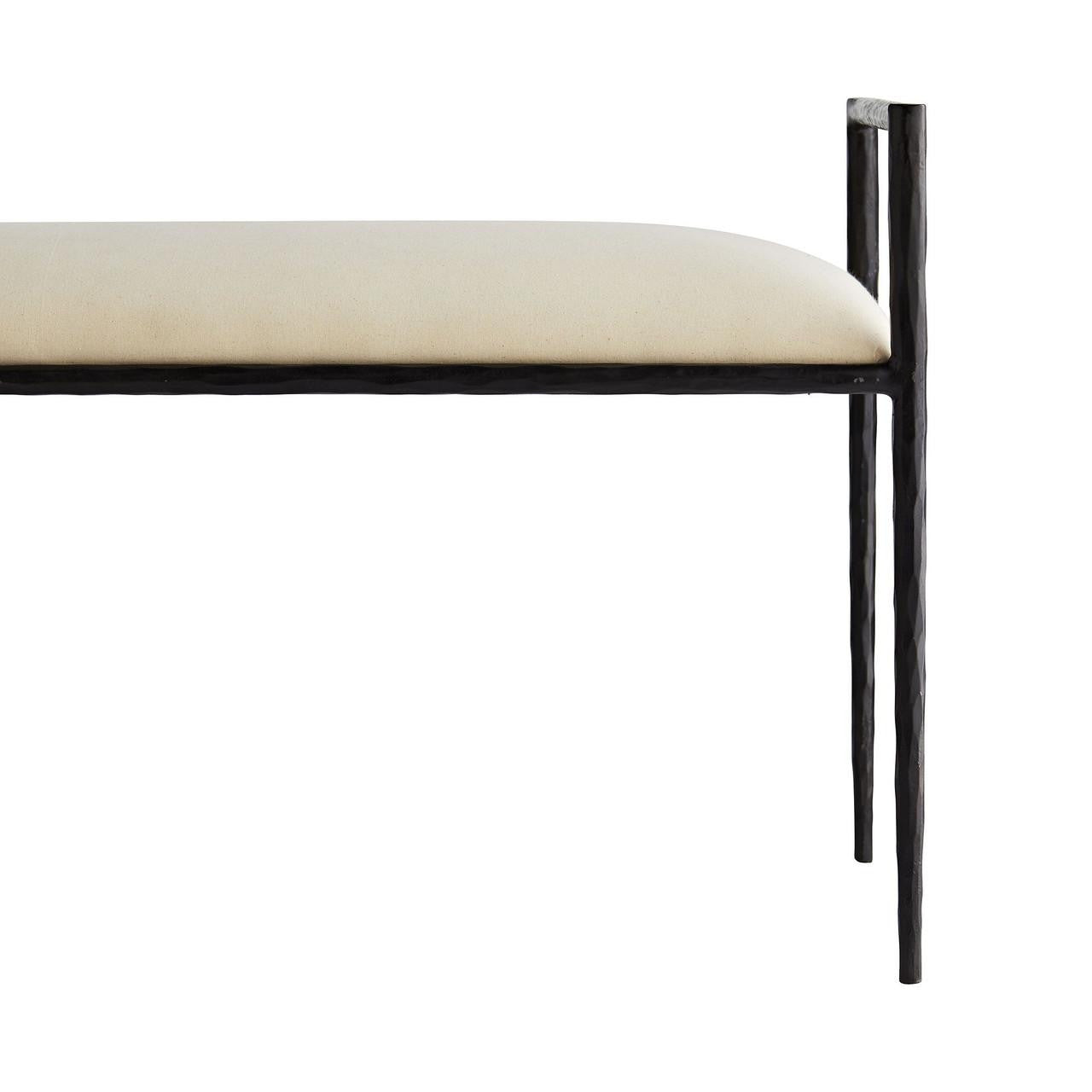 Arteriors Home Barbana Bench White Muslin detail