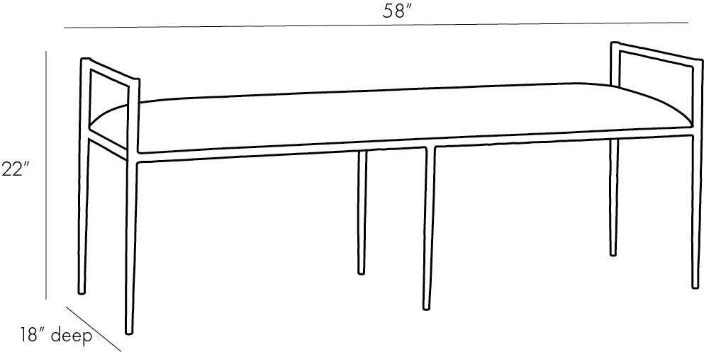 Arteriors Home Barbana Bench White Muslin lifestyle