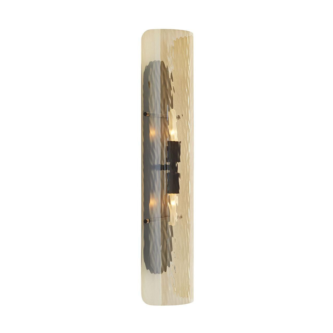 Arteriors Home Bend Wall Sconce, 2-Light, Amber Glass, Blackened Steel, 26"H (DA49016 3MPM5)