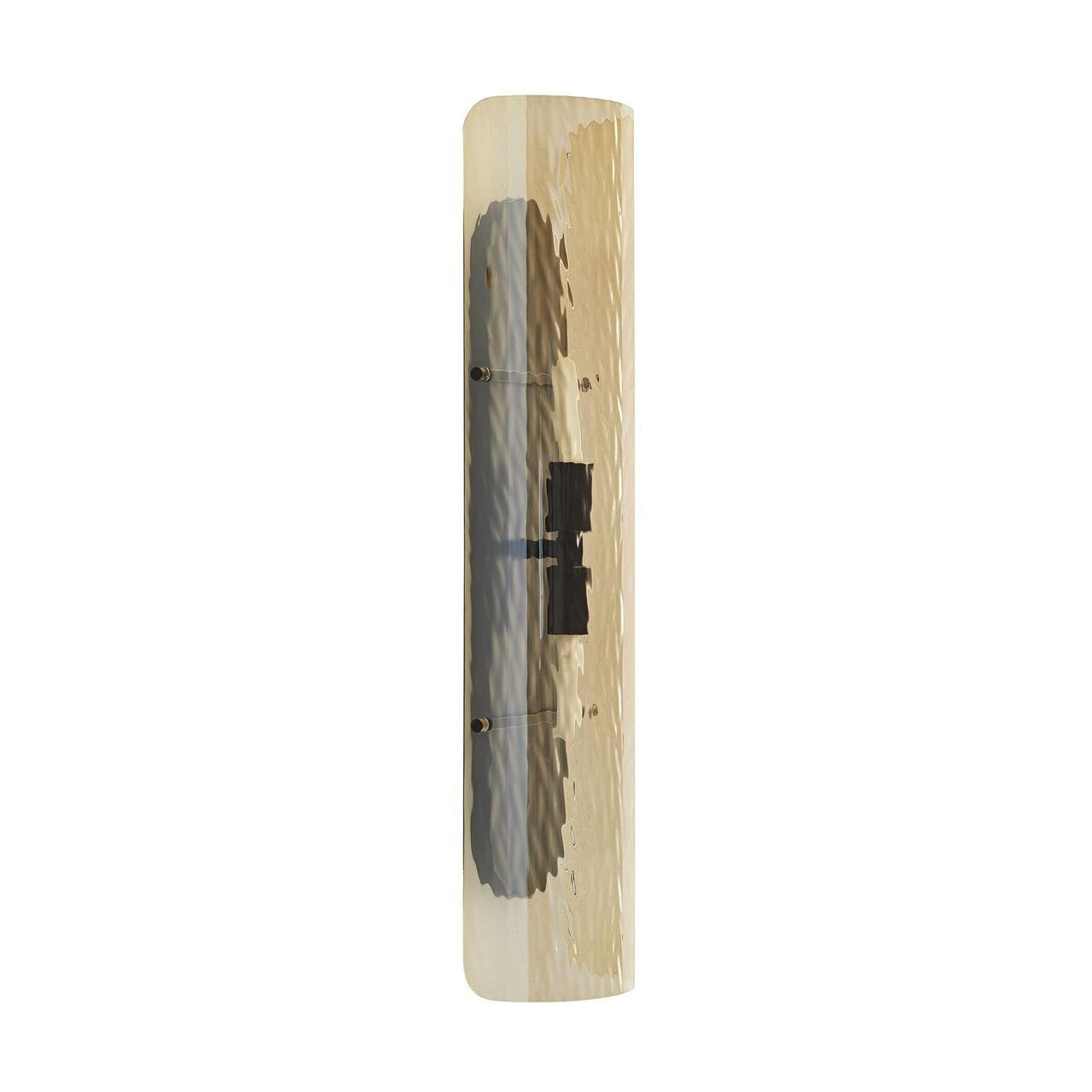 Arteriors Home Bend Wall Sconce, 2-Light, Amber Glass, Blackened Steel, 26"H (DA49016 3MPM5)