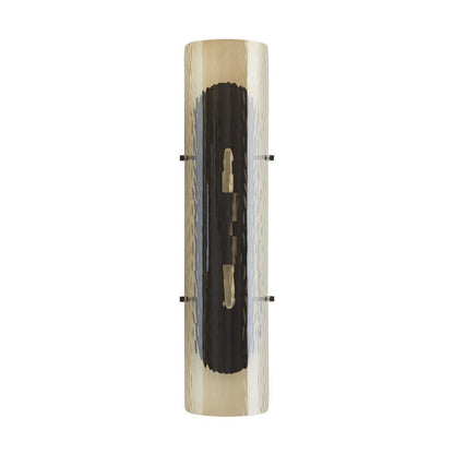 Arteriors Home Bend Wall Sconce Amber, Blackened Steel