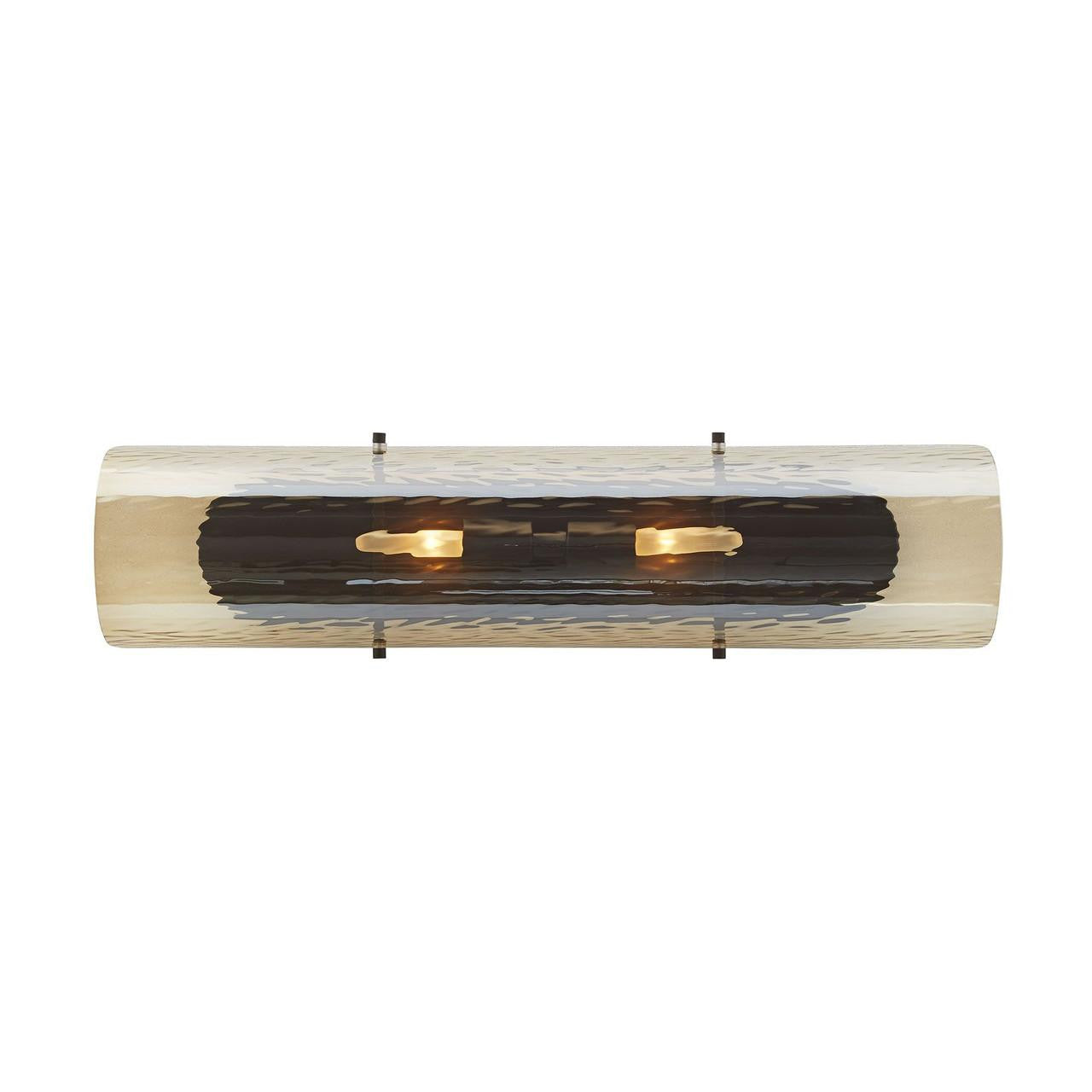Arteriors Home Bend Wall Sconce, 2-Light, Amber Glass, Blackened Steel, 26"H (DA49016 3MPM5)