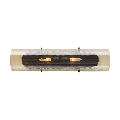 Arteriors Home Bend Wall Sconce, 2-Light, Amber Glass, Blackened Steel, 26"H (DA49016 3MPM5)