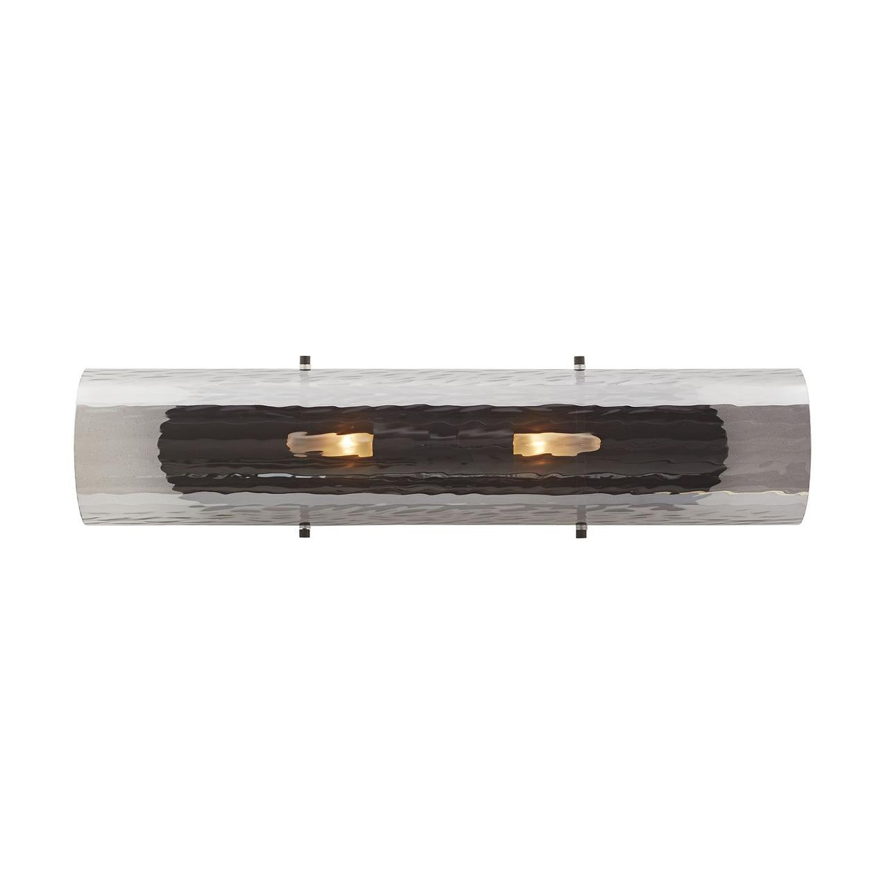 Arteriors Home Bend Wall Sconce, 2-Light, Smoke Glass, Blackened Steel, 26"H (DA49015 3MPM4)
