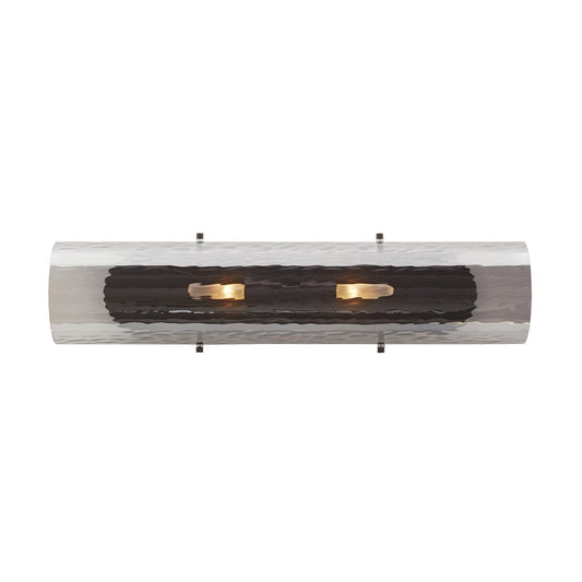Arteriors Home Bend Wall Sconce, 2-Light, Smoke Glass, Blackened Steel, 26"H (DA49015 3MPM4)