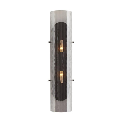 Arteriors Home Bend Wall Sconce, 2-Light, Smoke Glass, Blackened Steel, 26"H (DA49015 3MPM4)