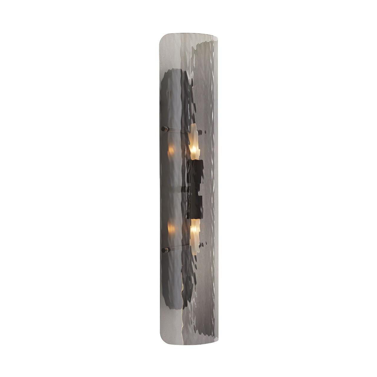 Arteriors Home Bend Wall Sconce, 2-Light, Smoke Glass, Blackened Steel, 26"H (DA49015 3MPM4)