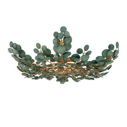 Arteriors Home Bilal Flush Mount Eucalyptus, Antique Brass