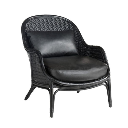 Arteriors Home Bonnie Lounge Chair Noir Faux Leather