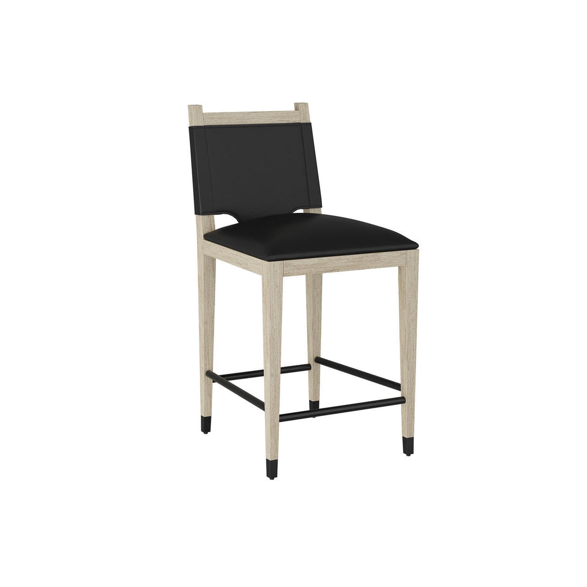 Burdock Counter Stool Ebony Leather