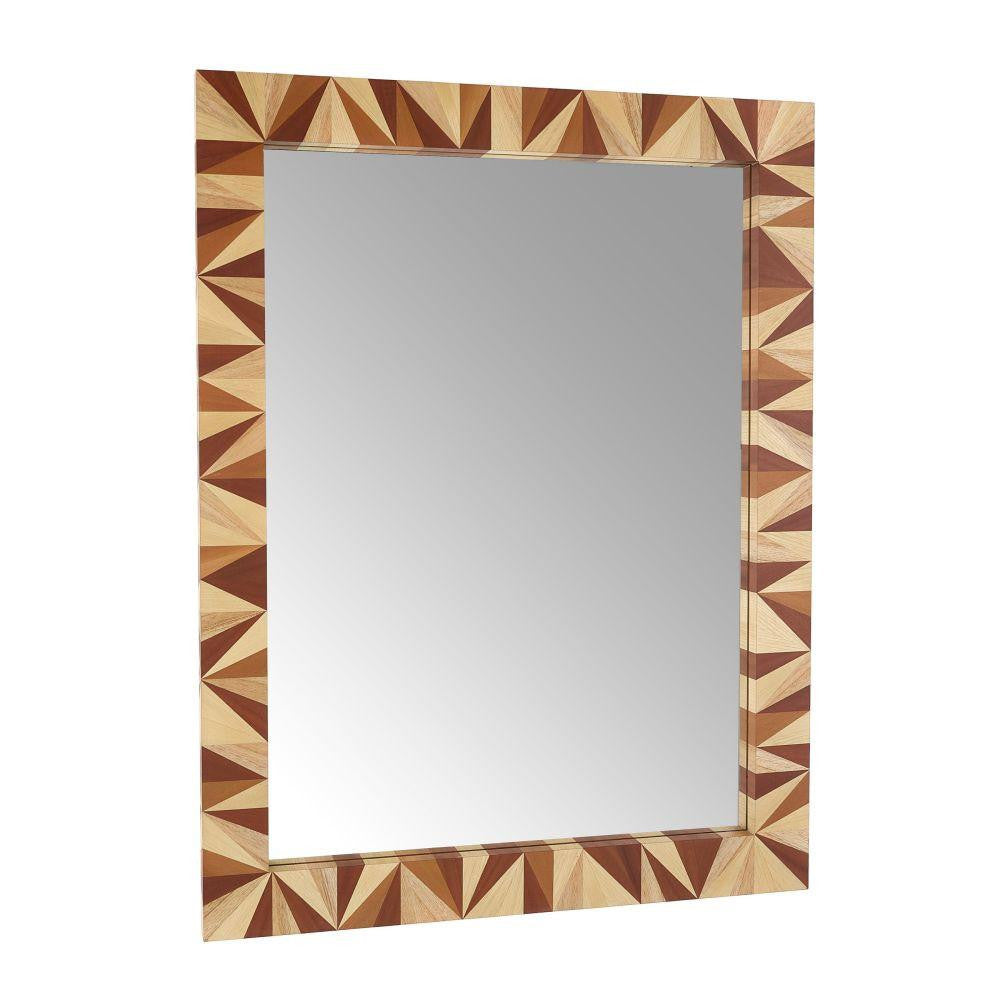 Arteriors Home Calico Mirror Blonde Straw Marquetry