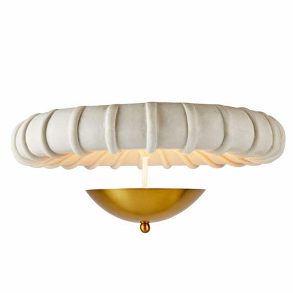 Arteriors Home Camella Flush Mount Ivory, Antique Brass