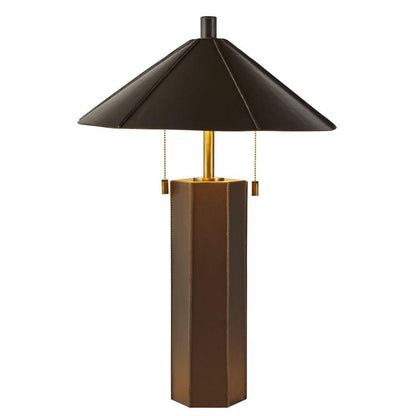 Arteriors Home Cantrell Table Lamp Graphite, Leather