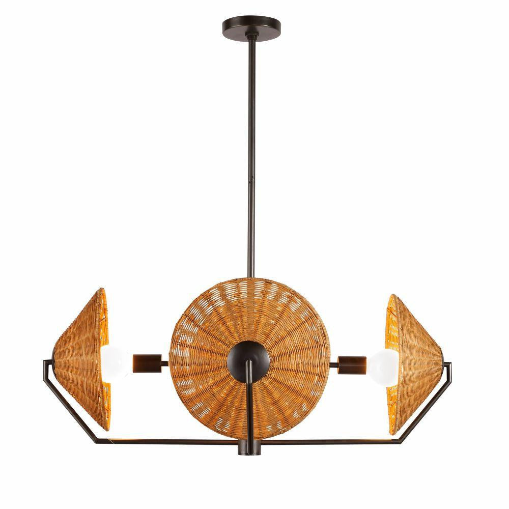 Arteriors Home Coleman Chandelier Natural Rattan