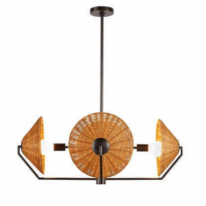 Arteriors Home Coleman Chandelier Natural Rattan