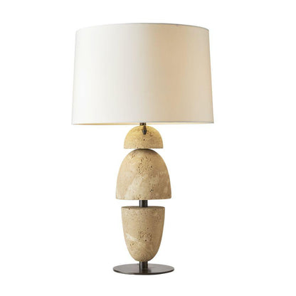 Arteriors Home Comal Table Lamp Sand, Faux Travertine