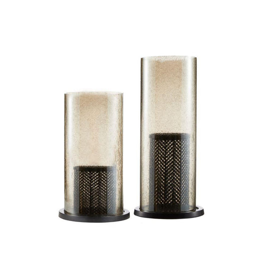 Arteriors Home Dabney Hurricanes, Set of 2 Smoke Luster, Bronze