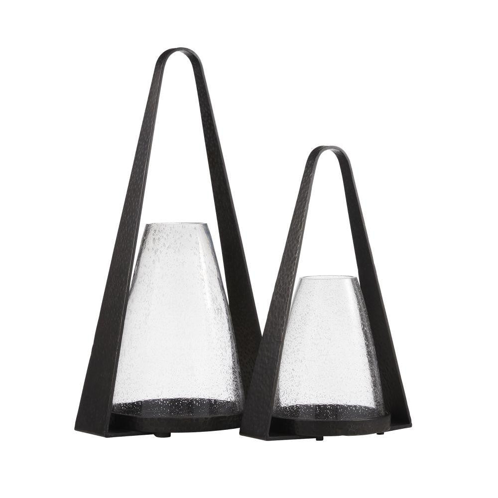 Arteriors Home Dayton Hurricanes, Set of 2 Clear, Blackened Iron