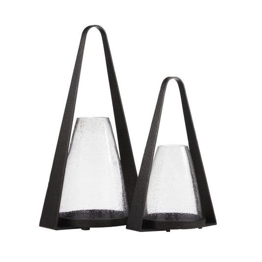 Arteriors Home Dayton Hurricanes, Set of 2 Clear, Blackened Iron