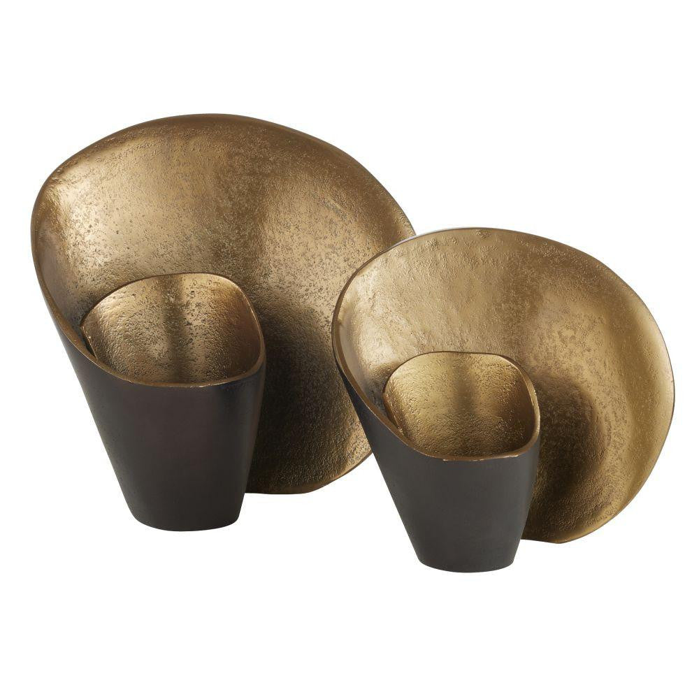 Arteriors Home Demarco Sculptures, Set of 2 Antique Brass