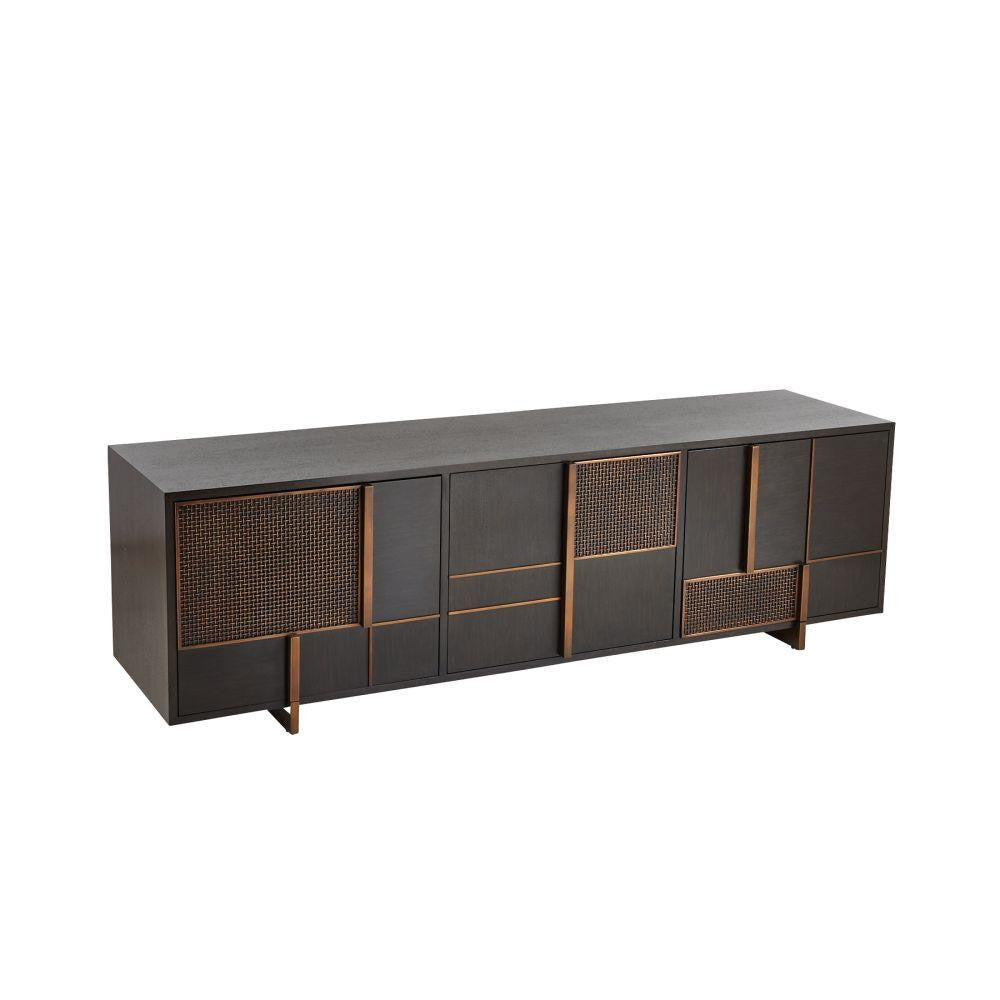 Arteriors Home Demi Credenza Ebony, Antique Brass