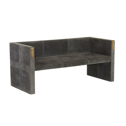 Arteriors Home Donovan Settee Slate Grey Suede
