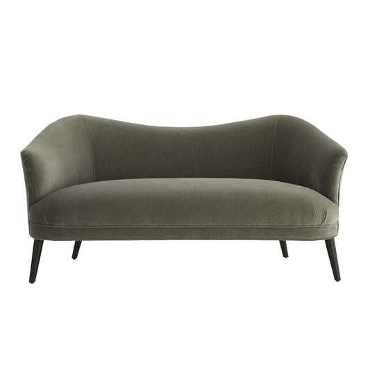Arteriors Home Duprey Settee Sharkskin Velvet Grey Ash