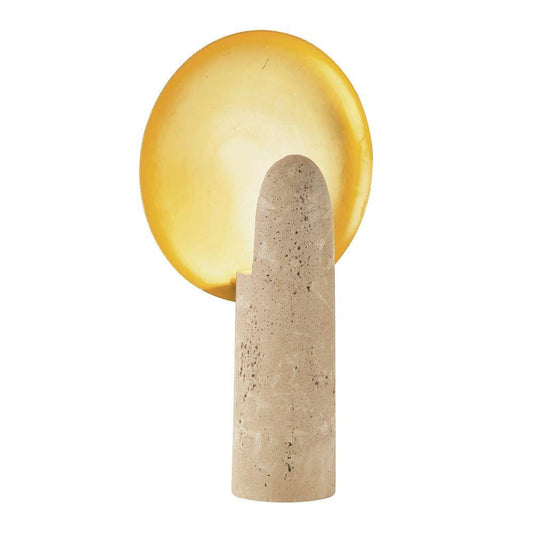 Arteriors Home Eclipse Table Lamp Sand, Faux Travertine