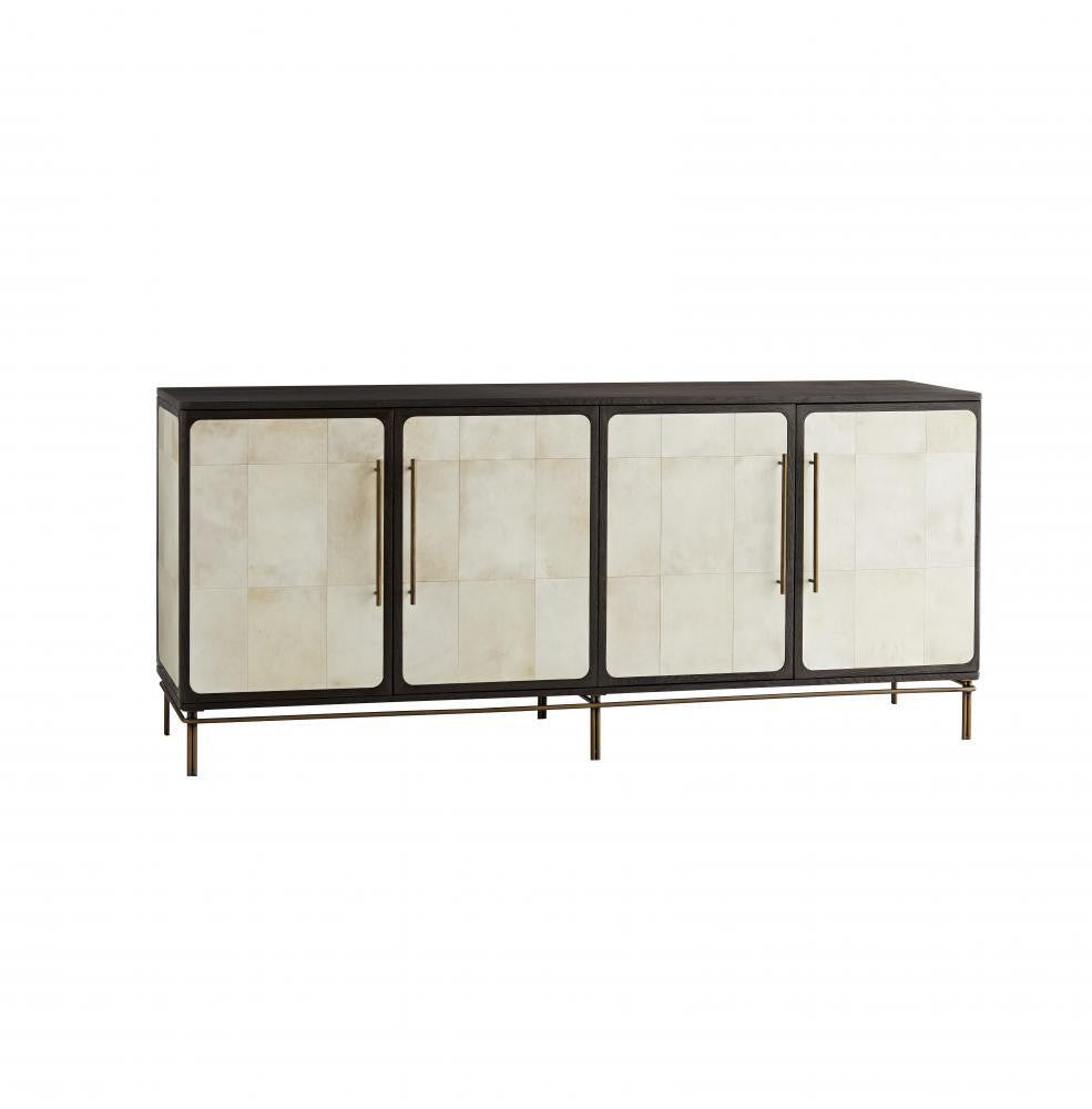 Arteriors Home Edison Credenza, Ivory, Antique Brass, Vellum, 78"W (4883 3MMNJ)