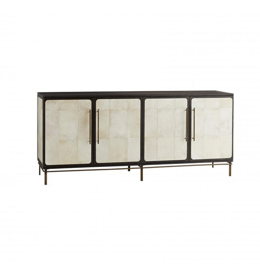 Arteriors Home Edison Credenza, Ivory, Antique Brass, Vellum, 78"W (4883 3MMNJ)